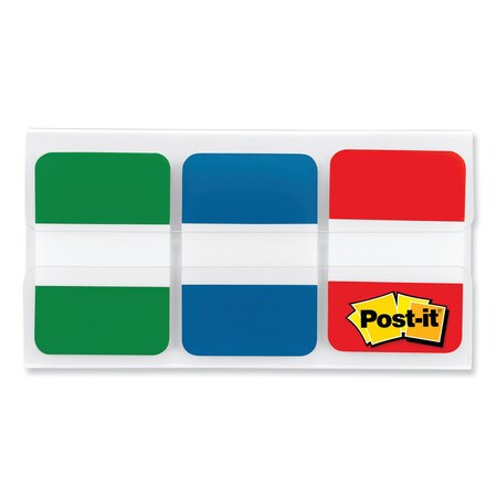 Post-It FileTabs, 1x1 1/2", Blue/Green/Red, PK66 686GBR